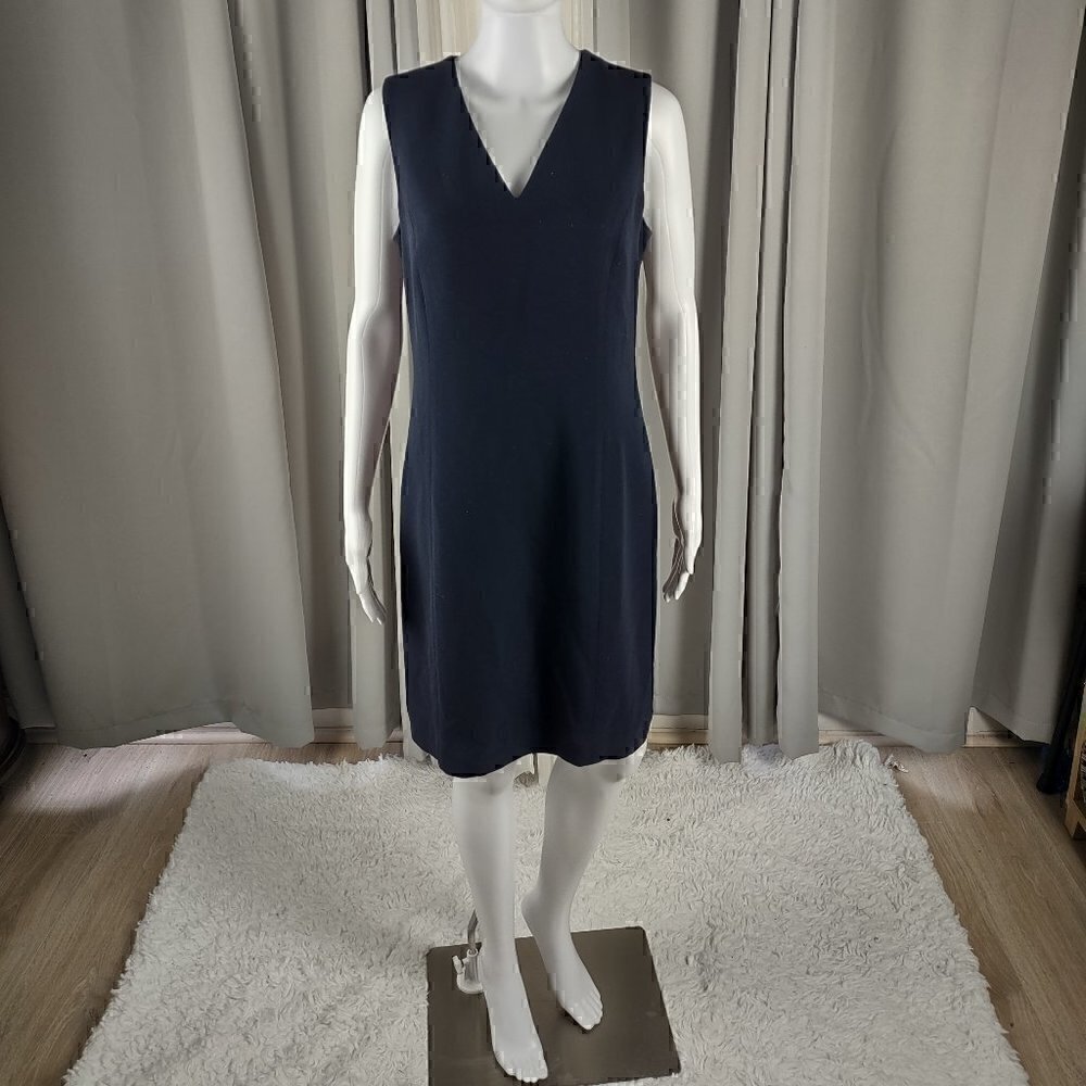 I.N.C. International Concepts Women V-Neck Sleeveless Black Sheath Dress Size 12 - Picture 1 of 10